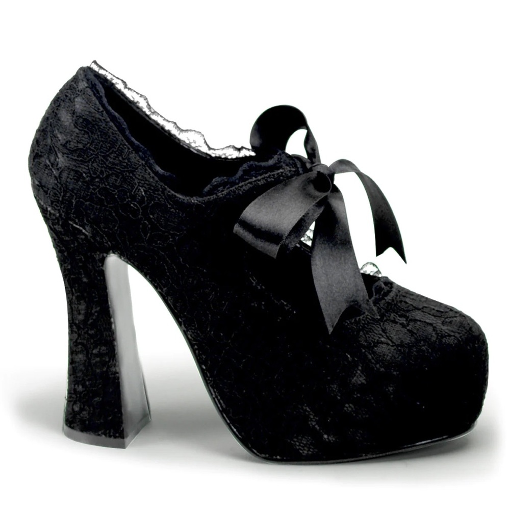 Demonia Demon 11 Gothic black lace platform heel